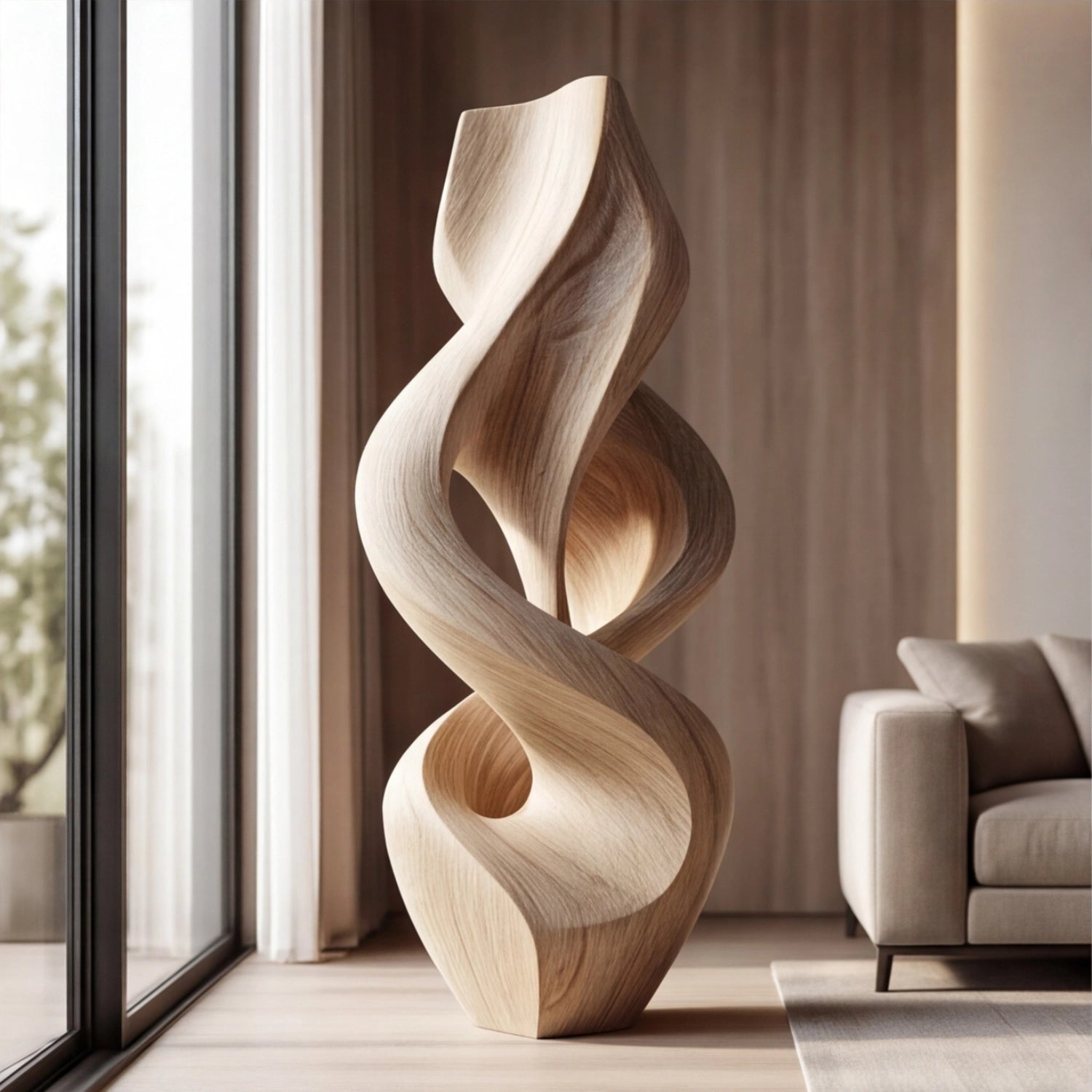 Large Wood Sculpture | Intertwined Wood Totem