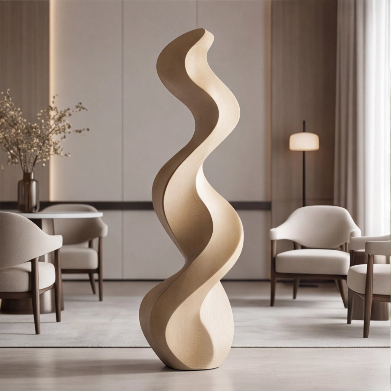 Large Wood Sculpture | Serpentine Form