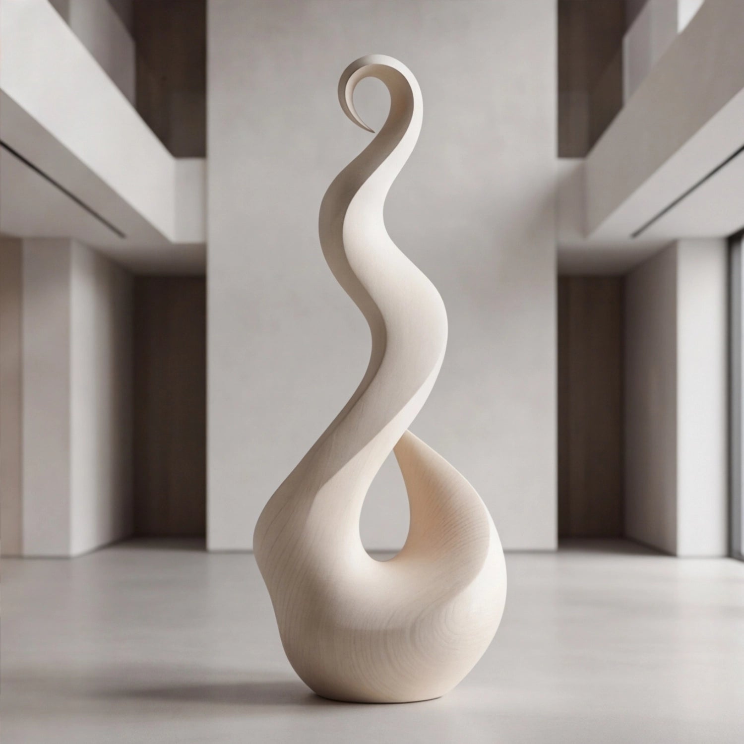 Large Wood Sculpture | Loop & Curve Form