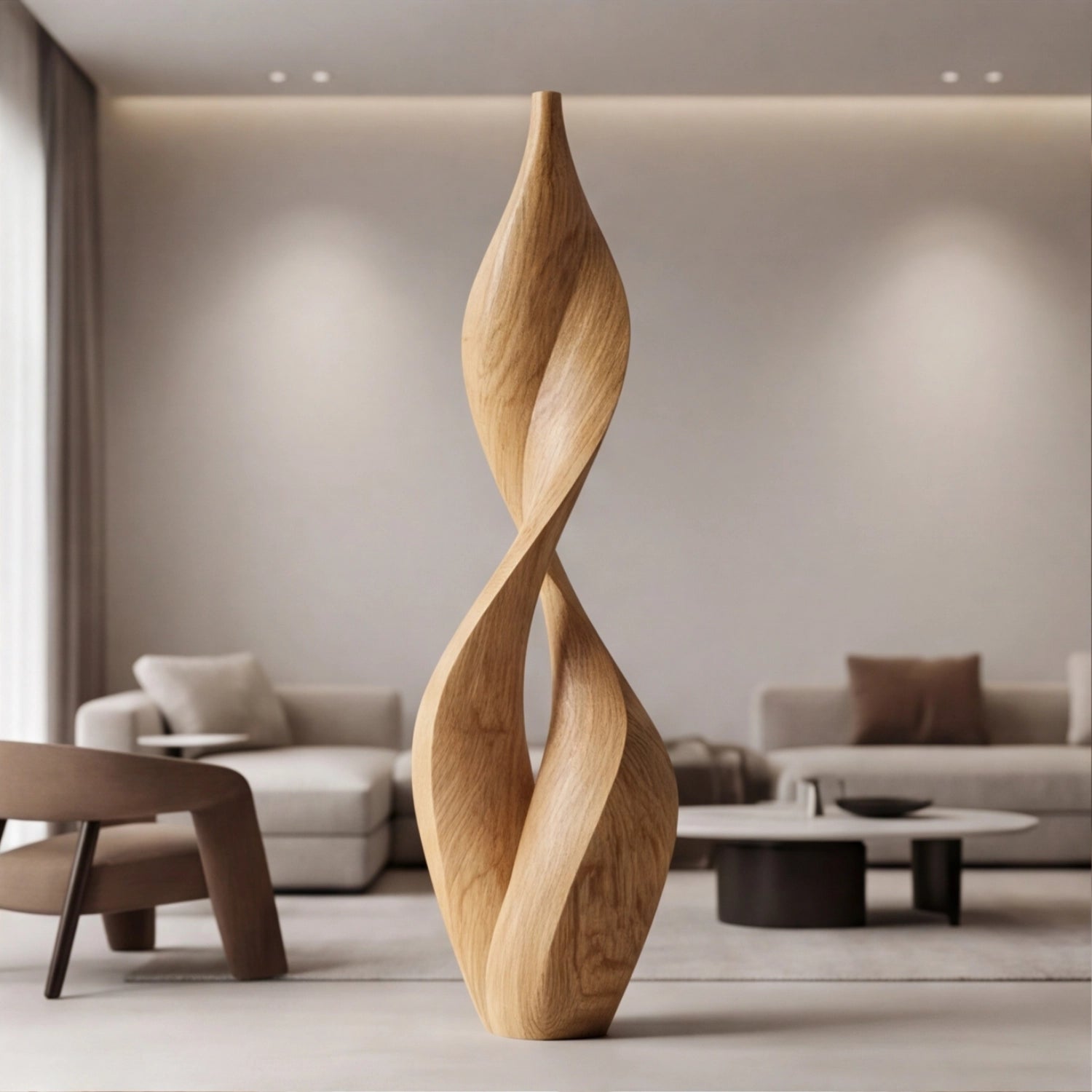 Large Wood Sculpture | Twisted Bloom