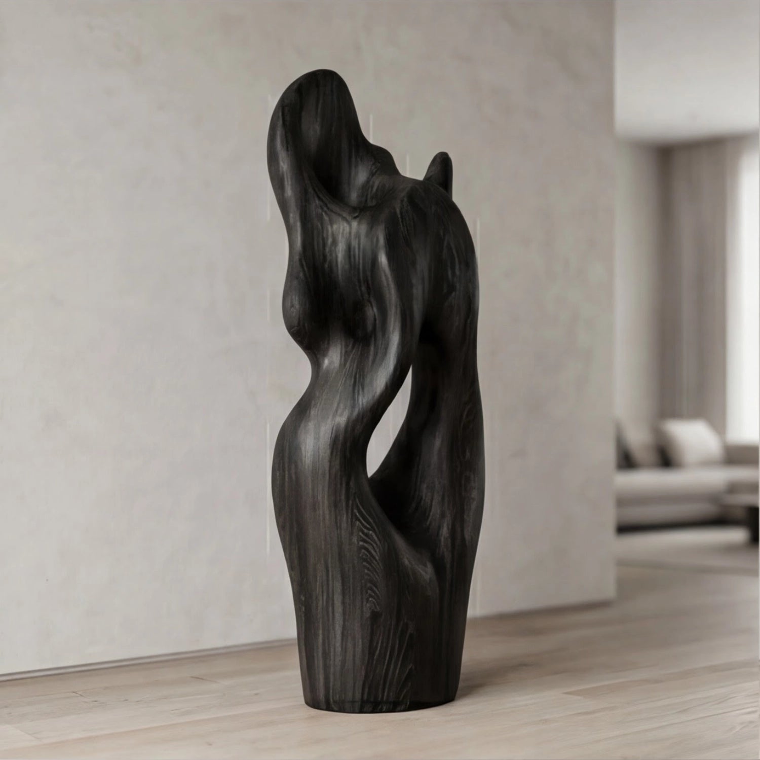 Large Wood Sculpture | Ebon Curve