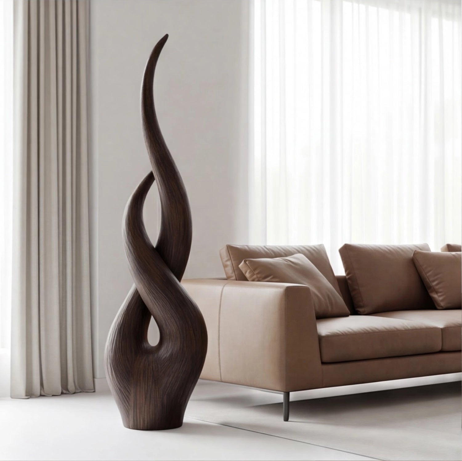 Large Wood Sculpture | Twisting Ascent