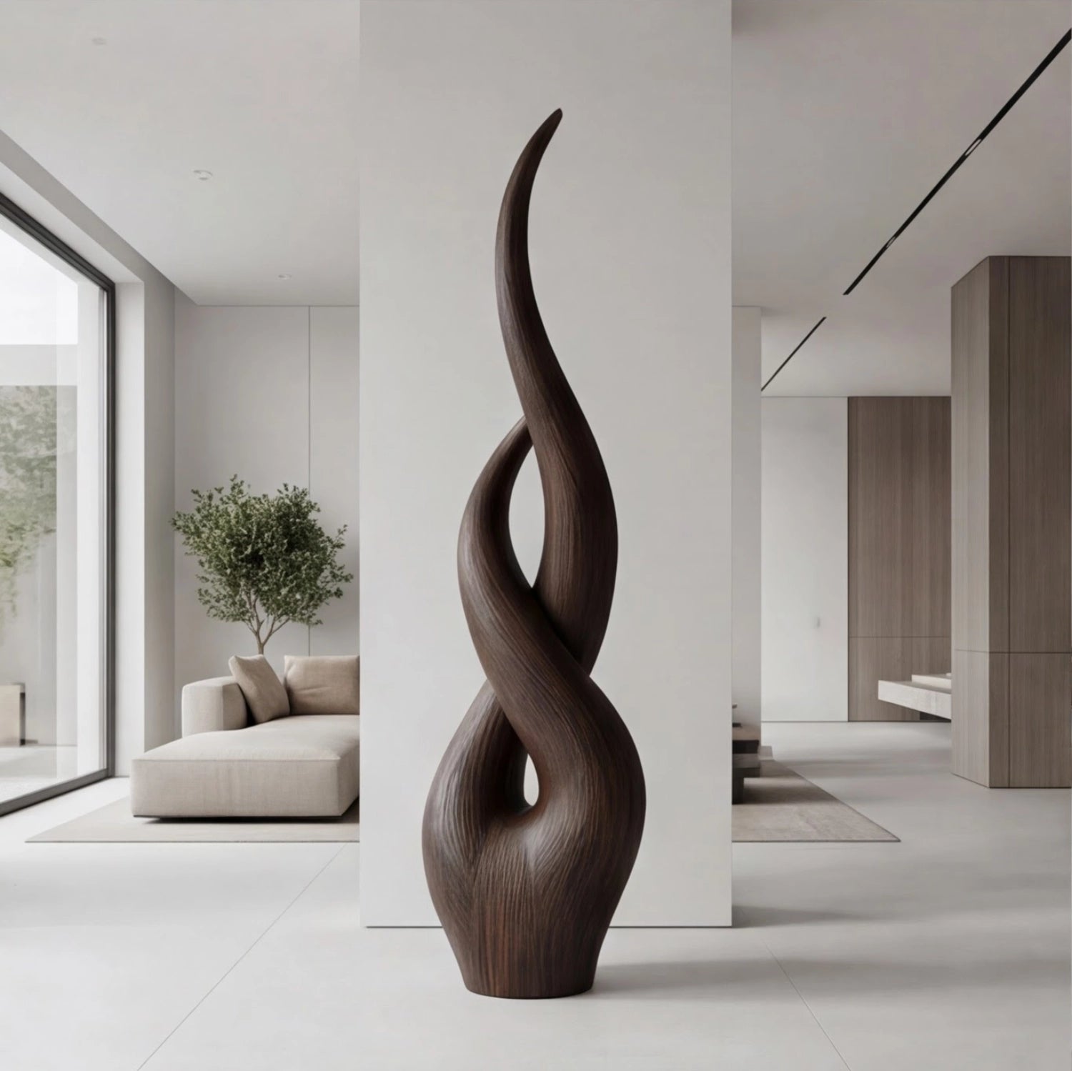 Large Wood Sculpture | Twisting Ascent