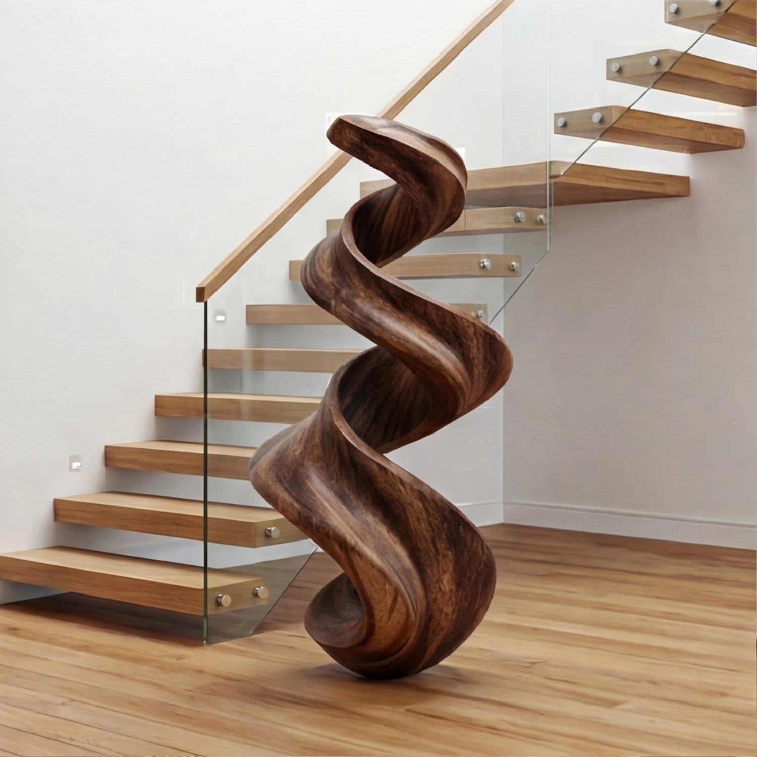 Large Wood Sculpture | Helical Flow