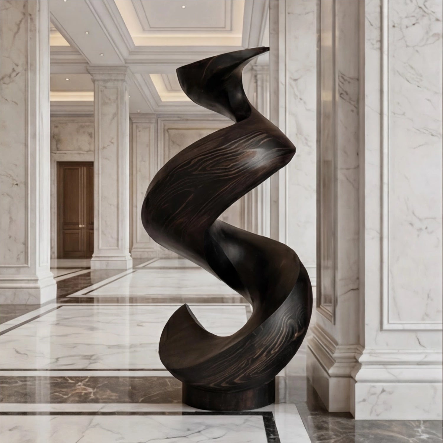 Large Wood Sculpture | Twisting Zenith