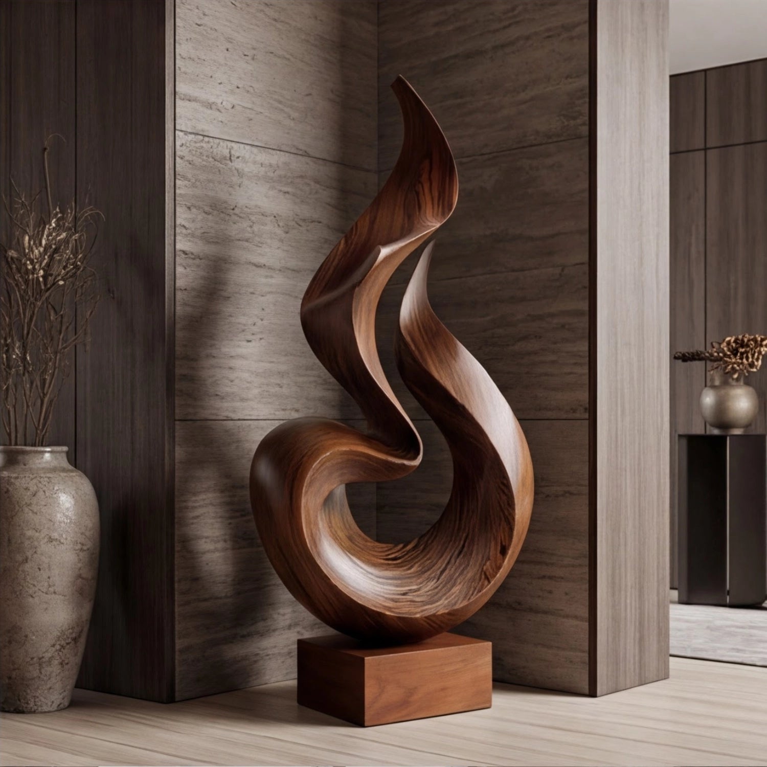 Large Wood Sculpture | Flame’s Embrace