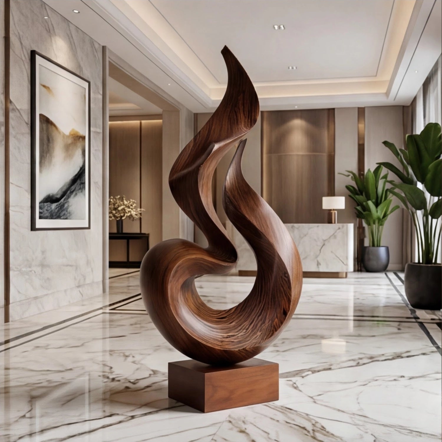 Large Wood Sculpture | Flame’s Embrace