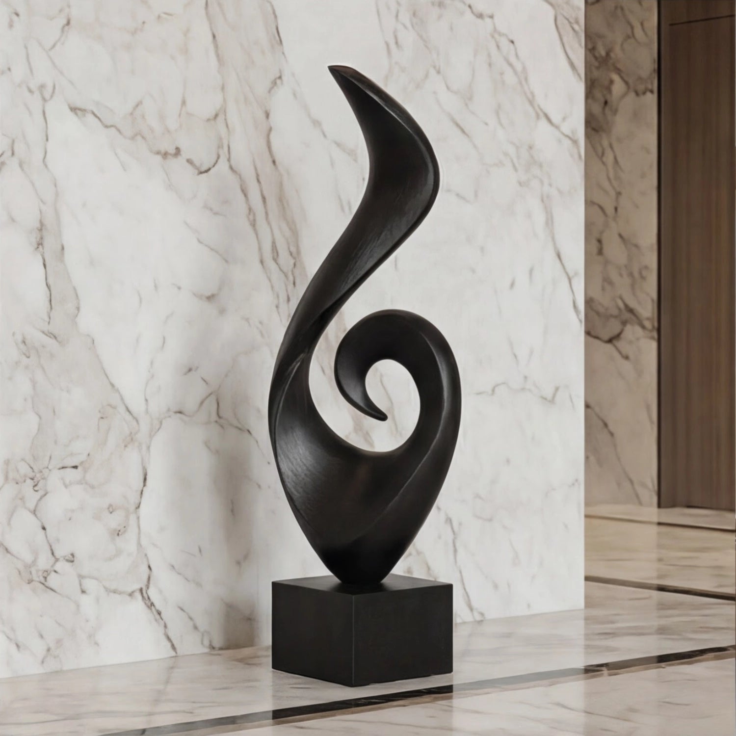 Large Wood Sculpture | Maori Spiral