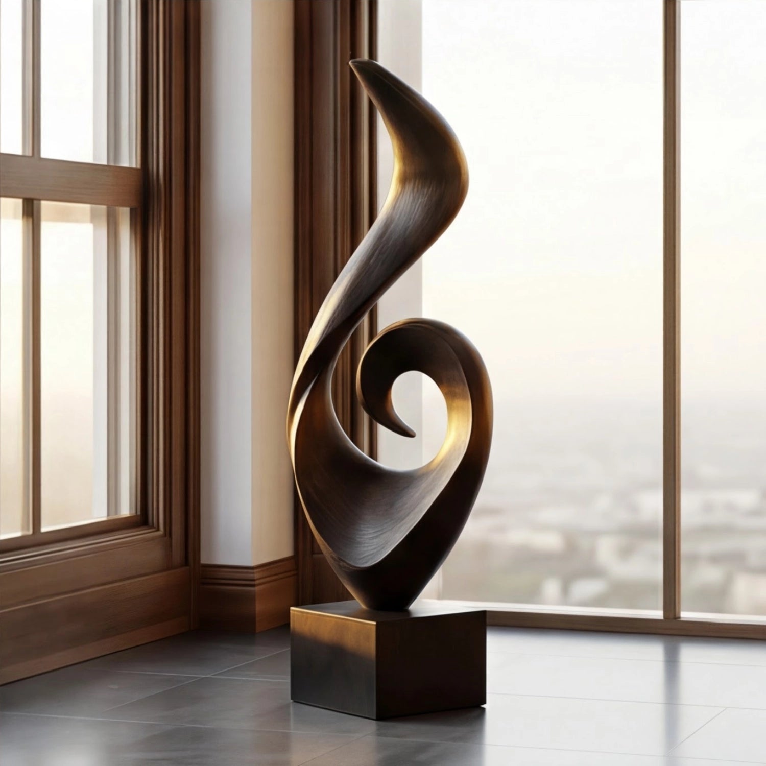 Large Wood Sculpture | Maori Spiral