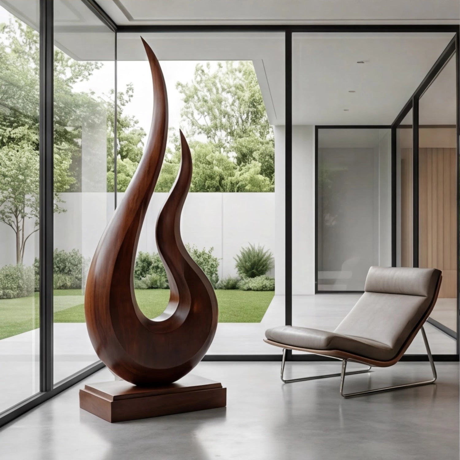 Large Wood Sculpture | Twin Blaze