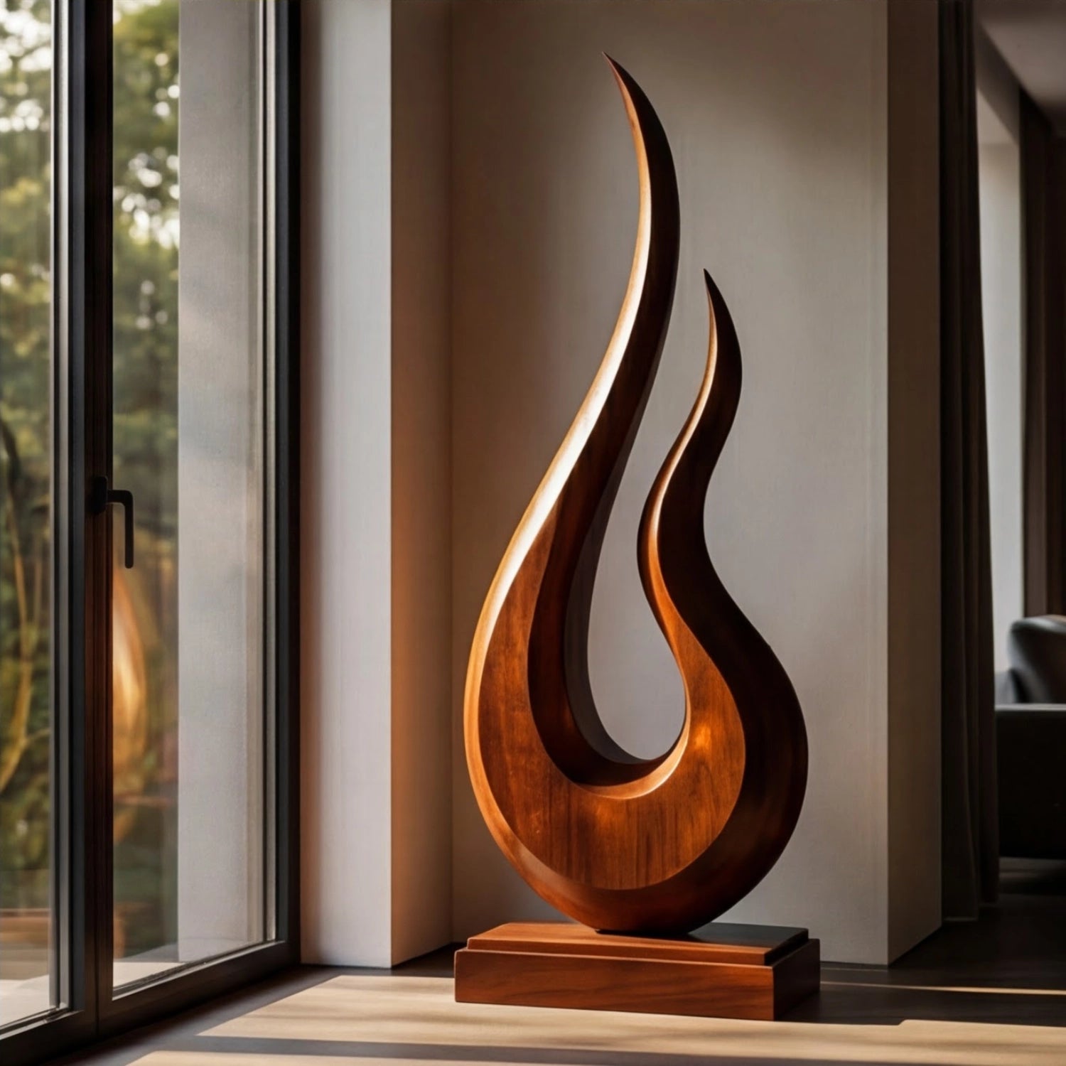 Large Wood Sculpture | Twin Blaze
