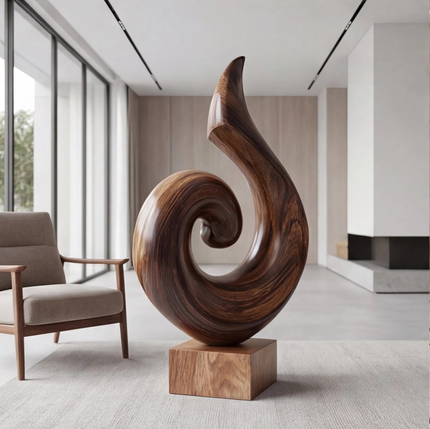 Large Wood Sculpture | Koru of the Wind
