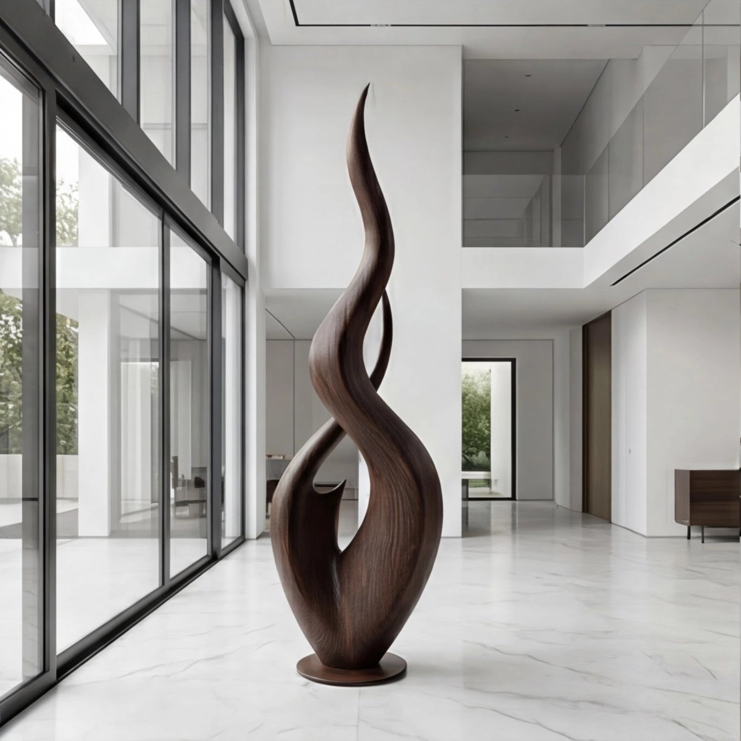 Large Wood Sculpture | Intertwined Flame