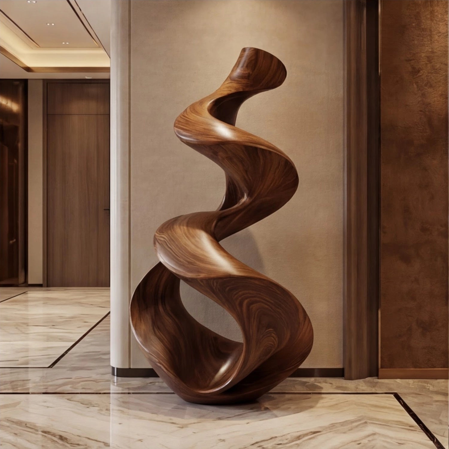 Large Wood Sculpture | Helical Serenity