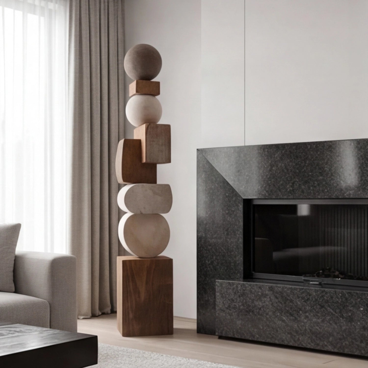 Large Wood Sculpture | Totem of Balance
