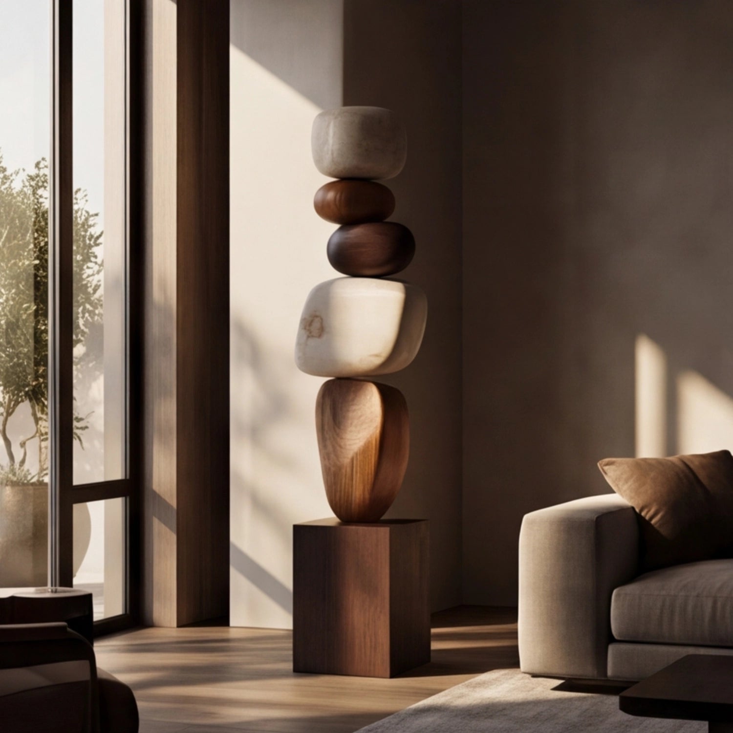 Large Wood Sculpture | Cairn of Calm