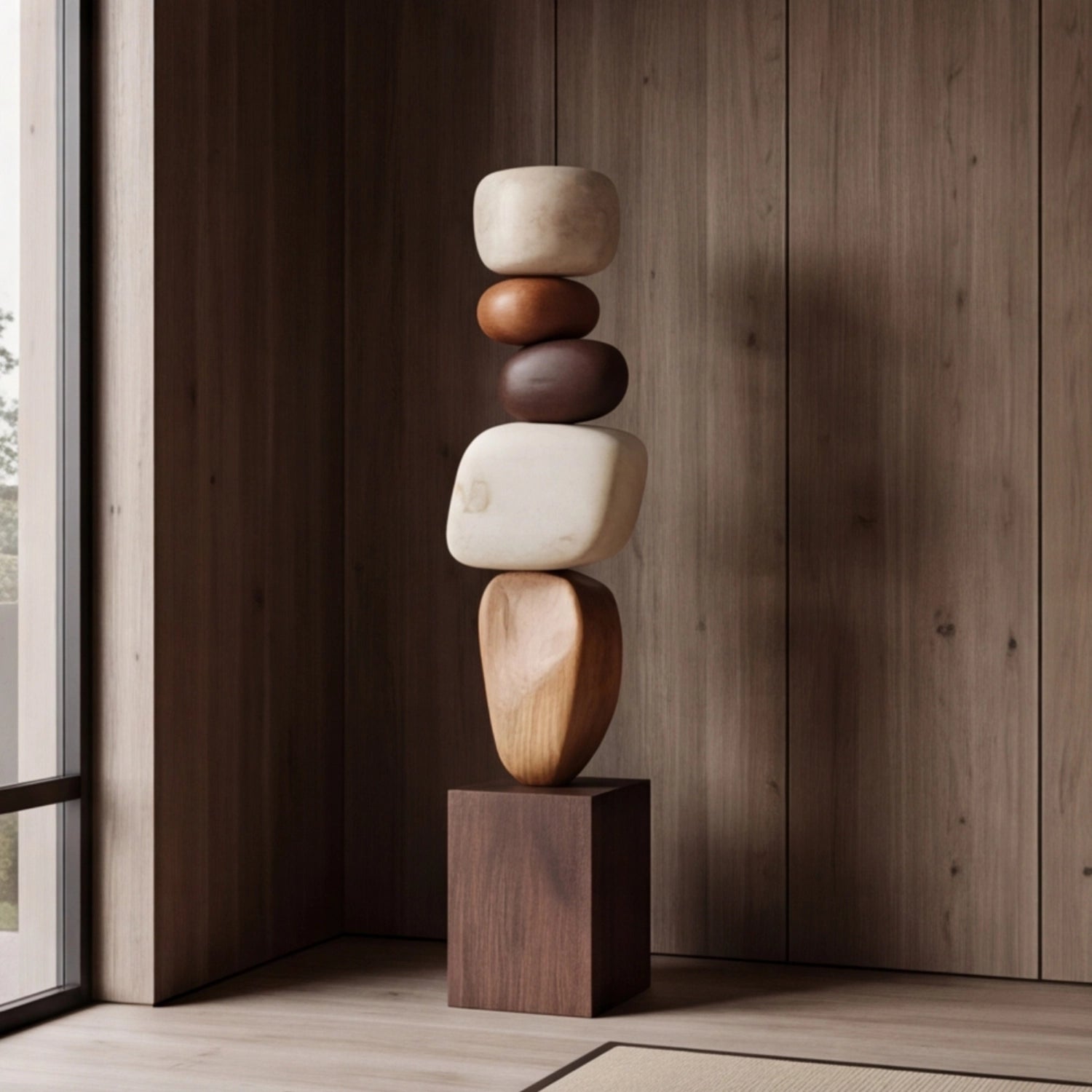Large Wood Sculpture | Cairn of Calm