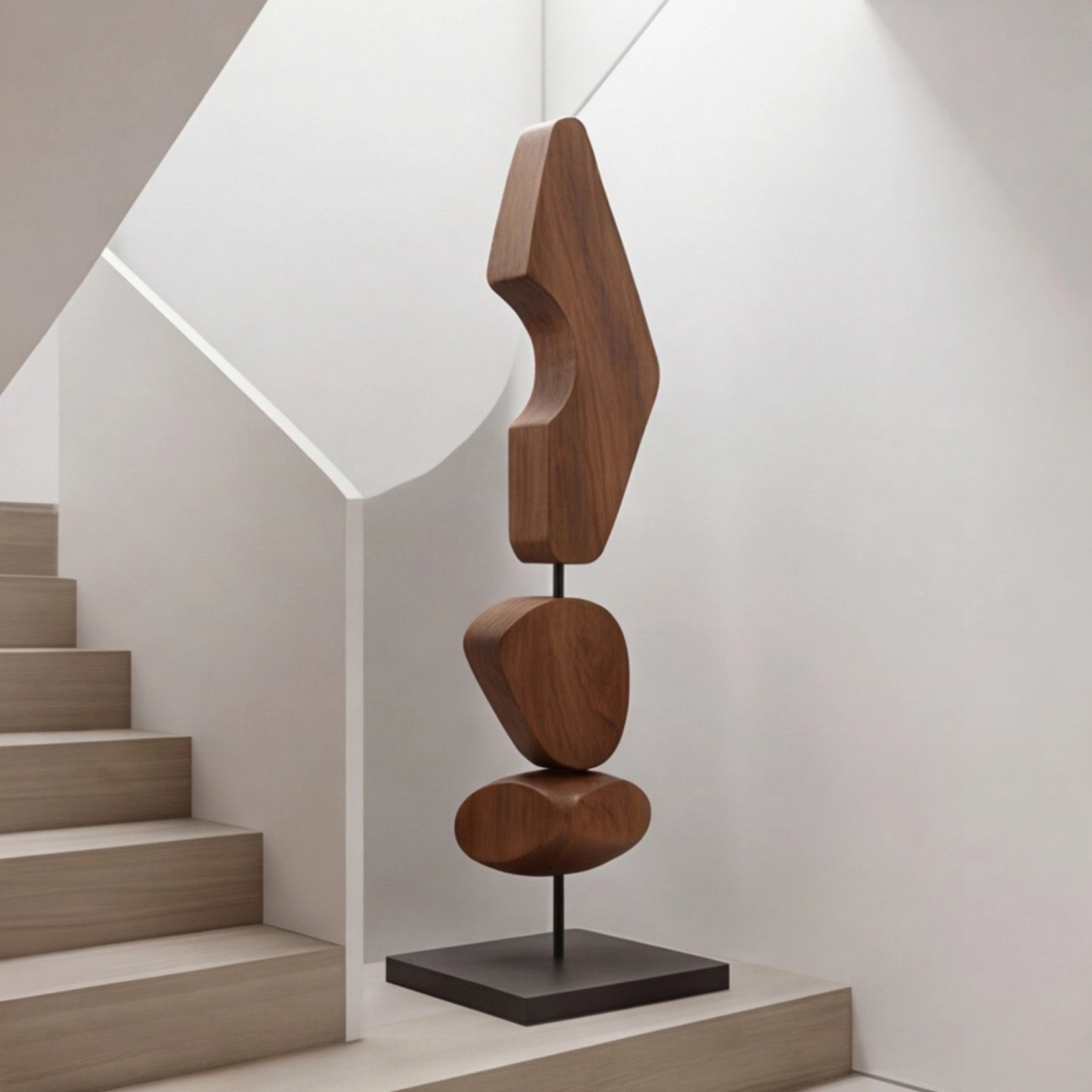 Large Wood Sculpture | Negative Form Totem