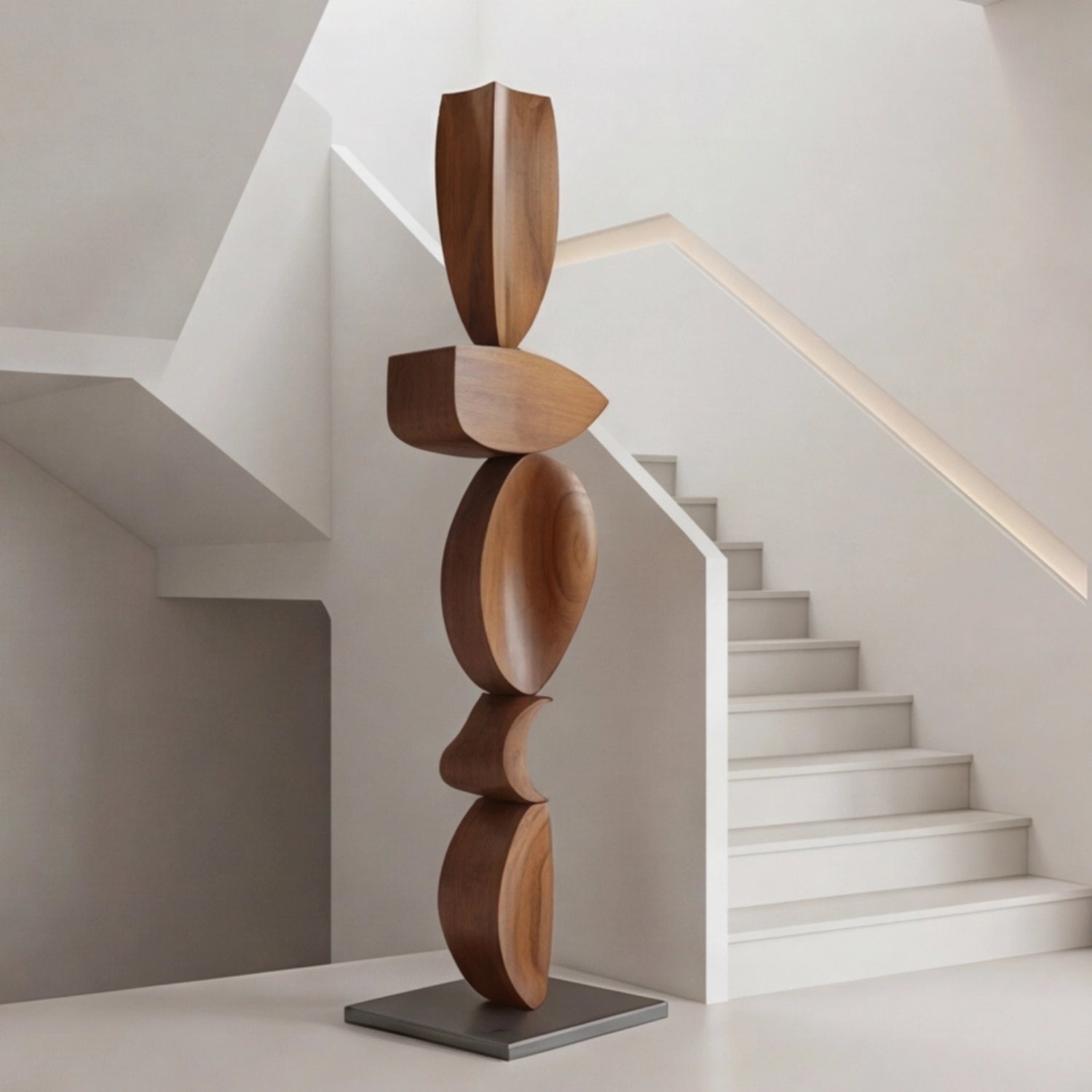 Large Wood Sculpture | Flowing Form Totem