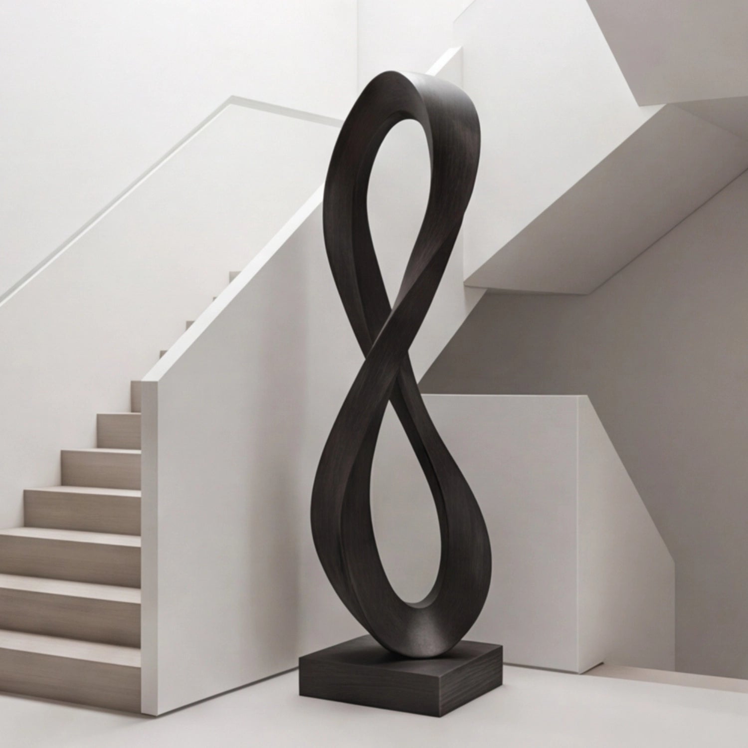 Large Wood Sculpture | Twisted Infinity Form