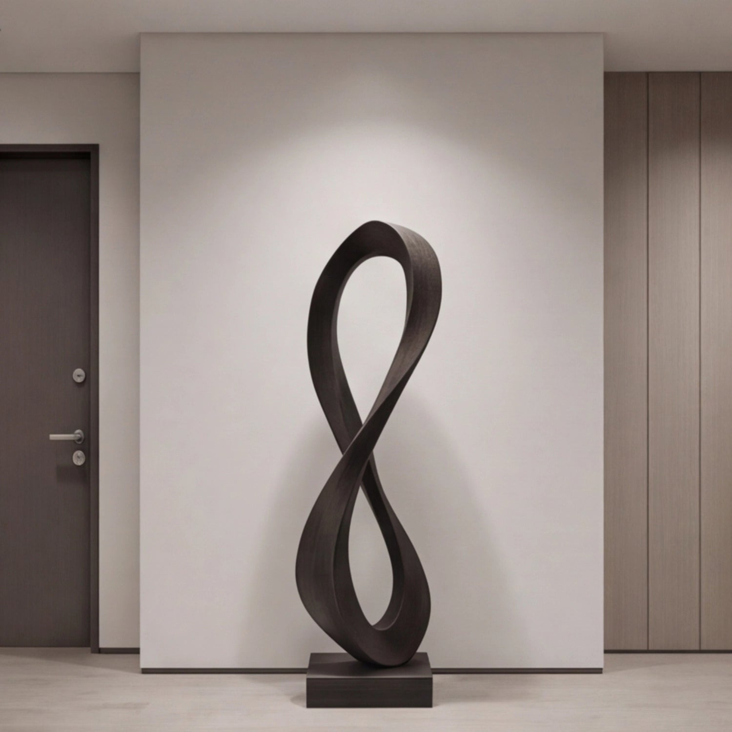 Large Wood Sculpture | Twisted Infinity Form