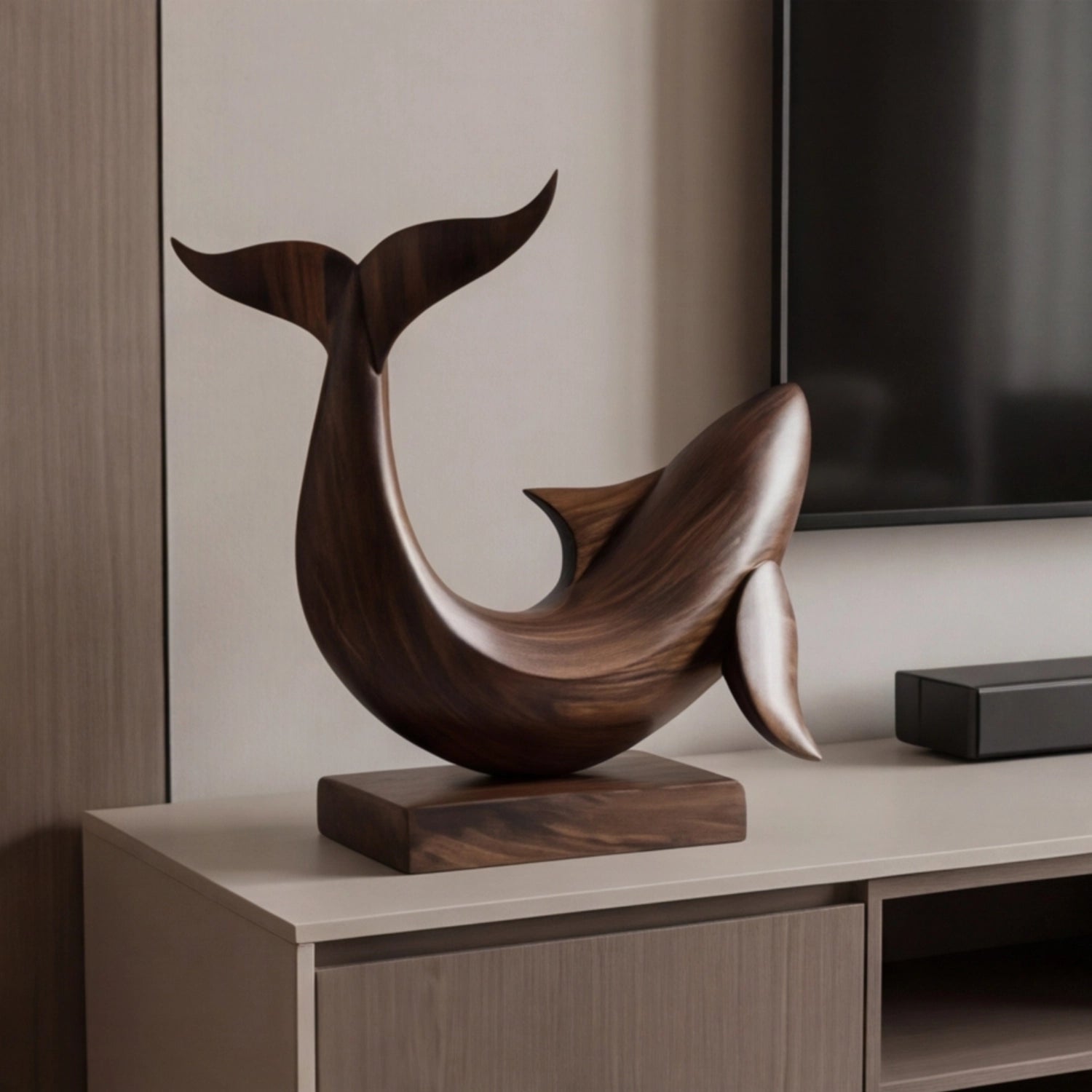 Wood Sculpture | Whale Tail Leap