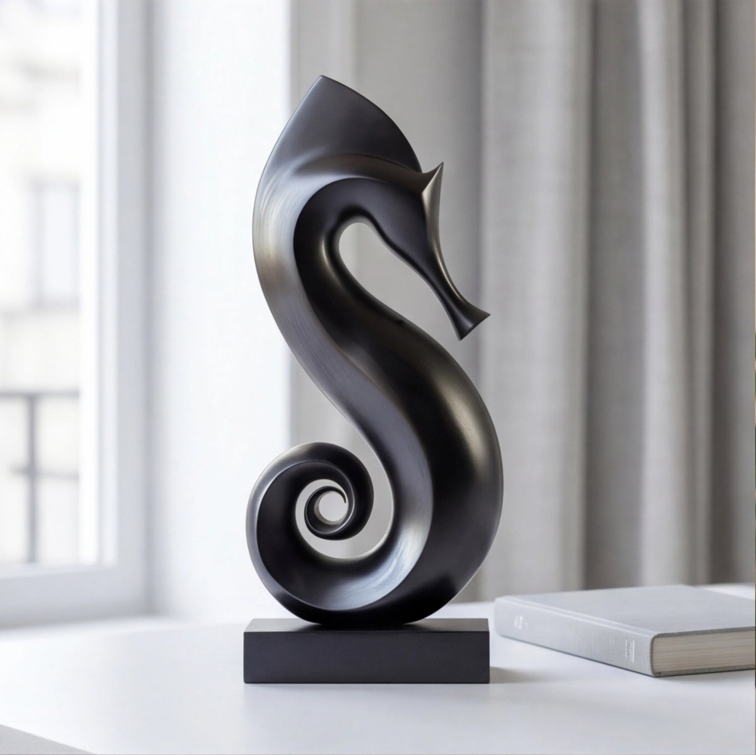 Wood Sculpture | Spiral Tail Seahorse