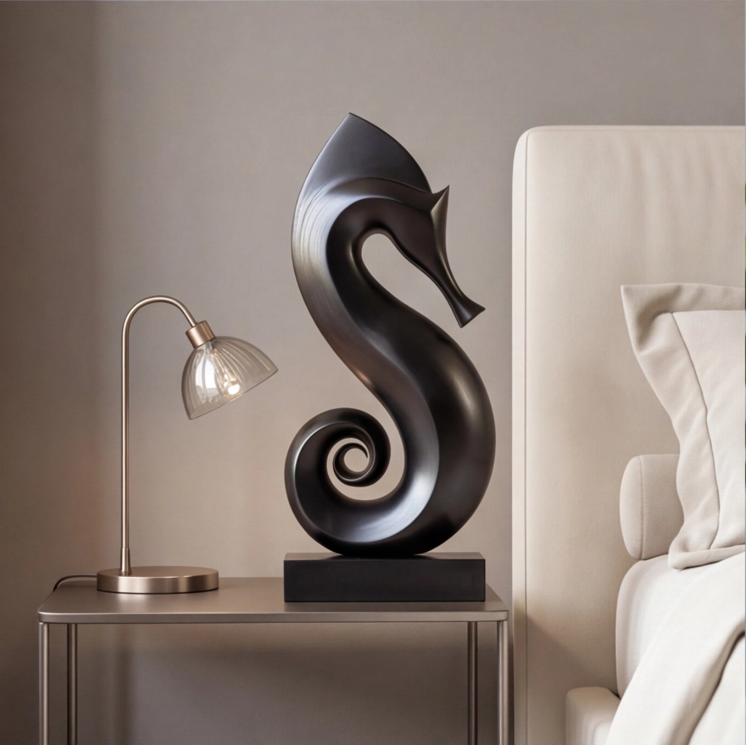 Wood Sculpture | Spiral Tail Seahorse