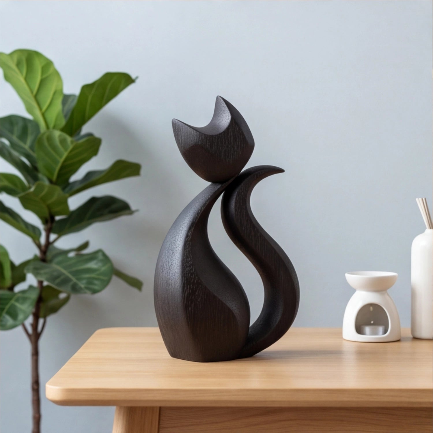 Wood Sculpture | Cat Silhouette