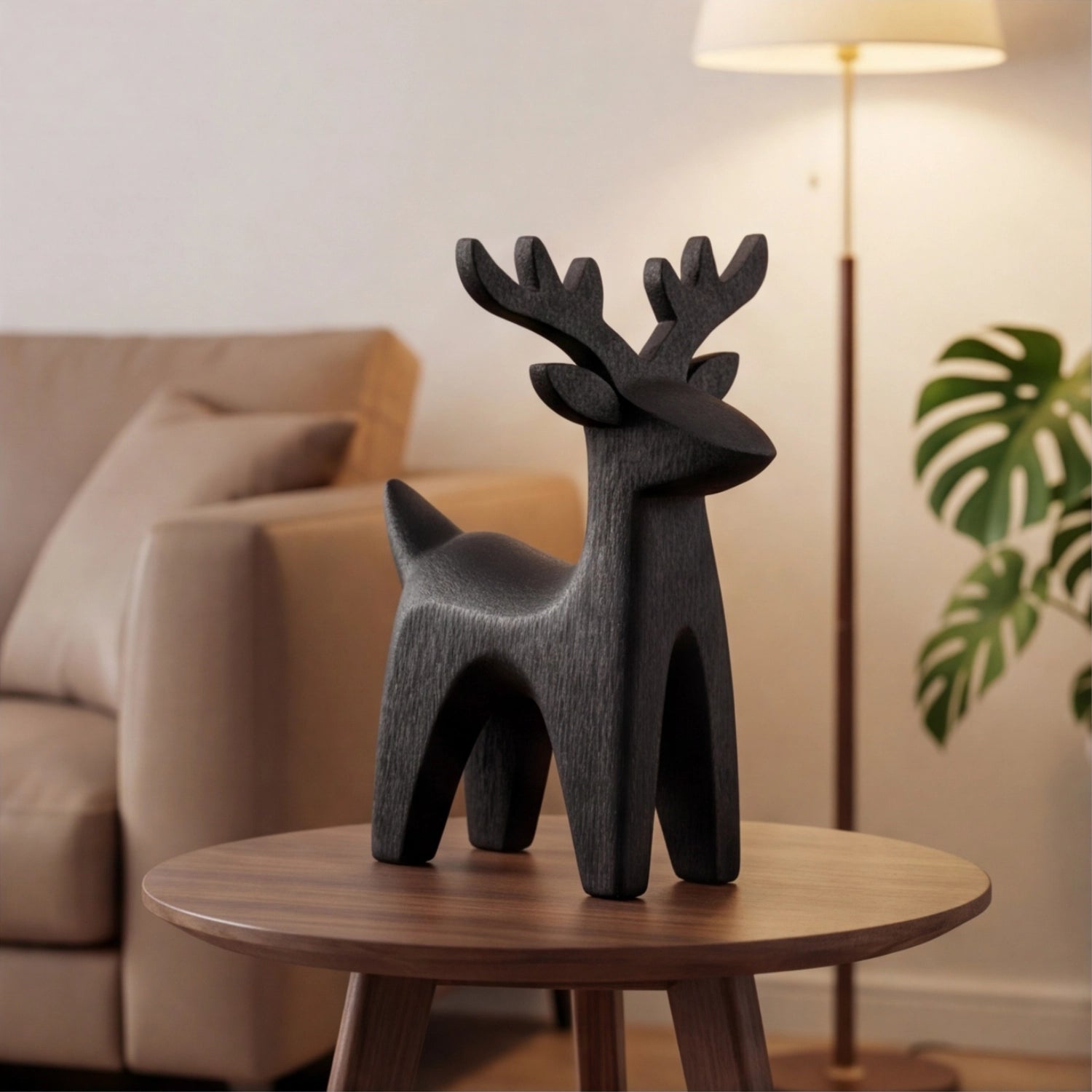 Wood Sculpture | Geometric Deer
