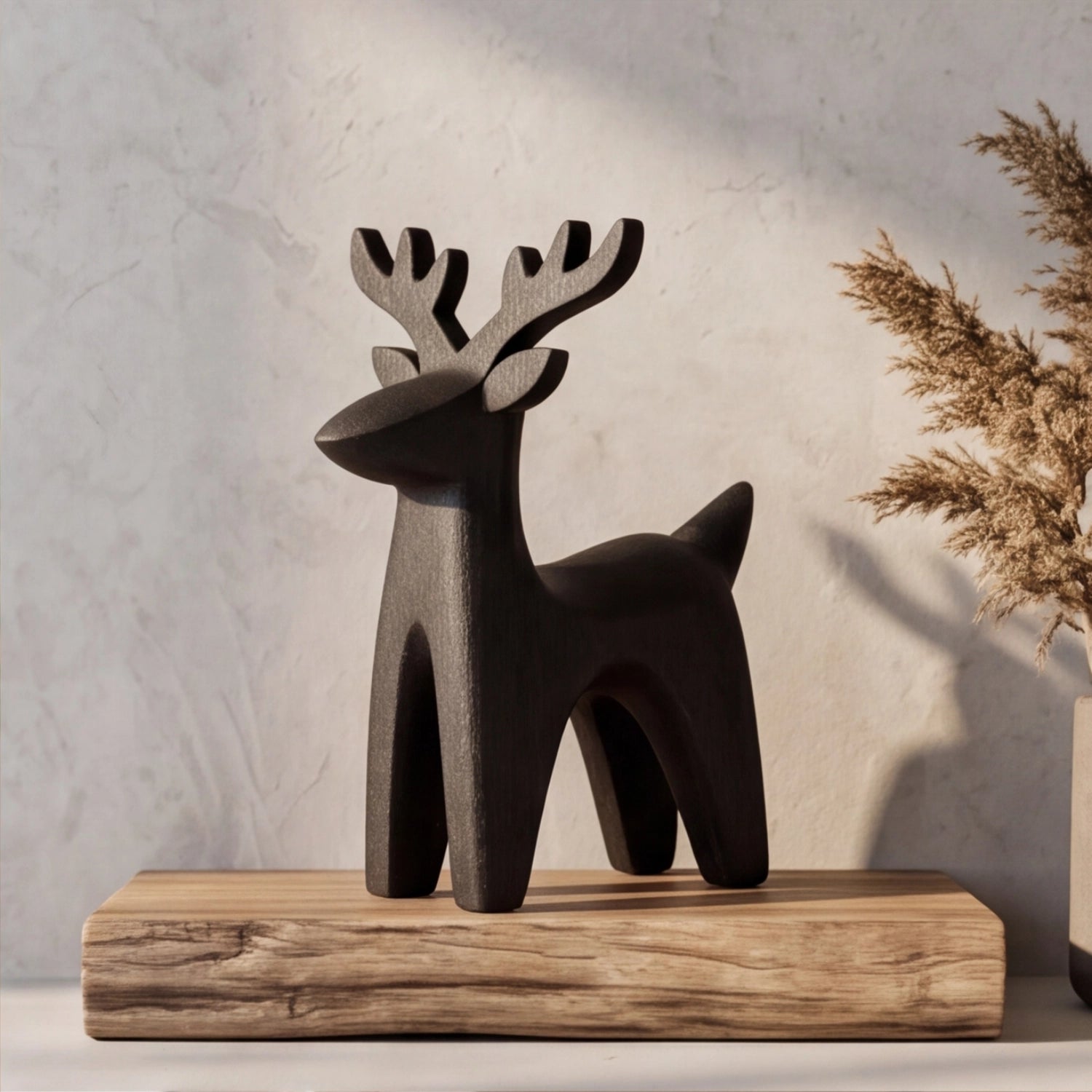 Wood Sculpture | Geometric Deer
