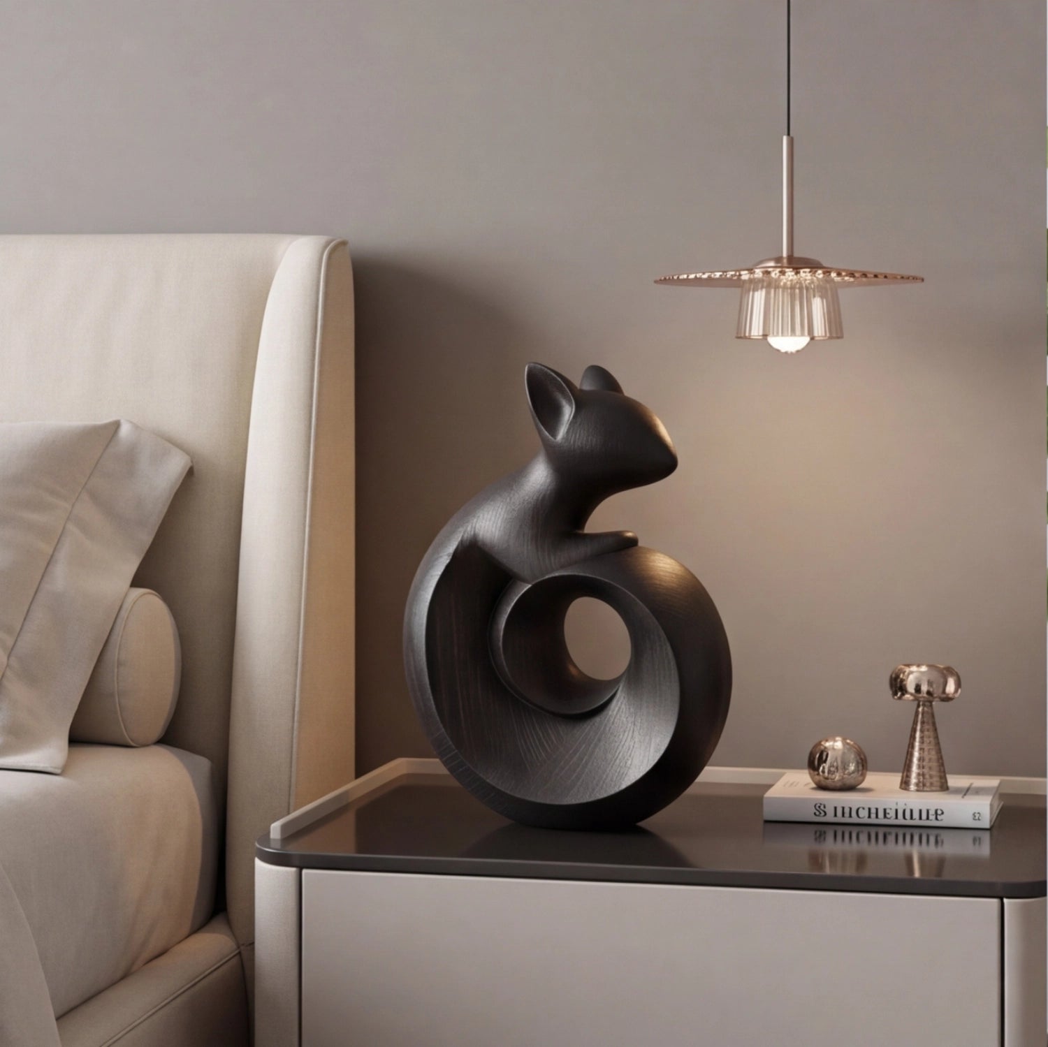 Wood Sculpture | Spiral Squirrel