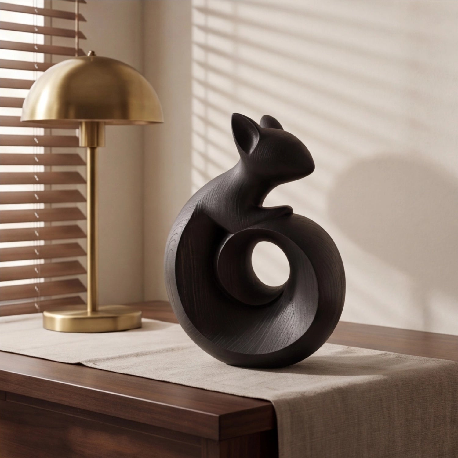 Wood Sculpture | Spiral Squirrel