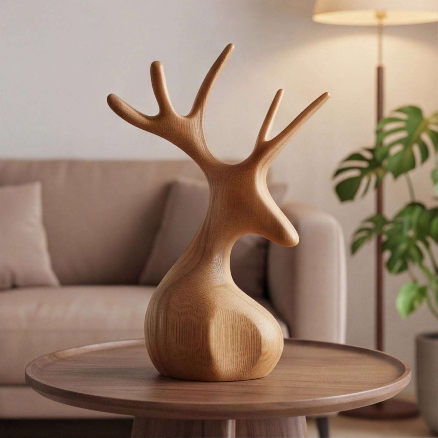 Wood Sculpture |  Forest Stag Bust
