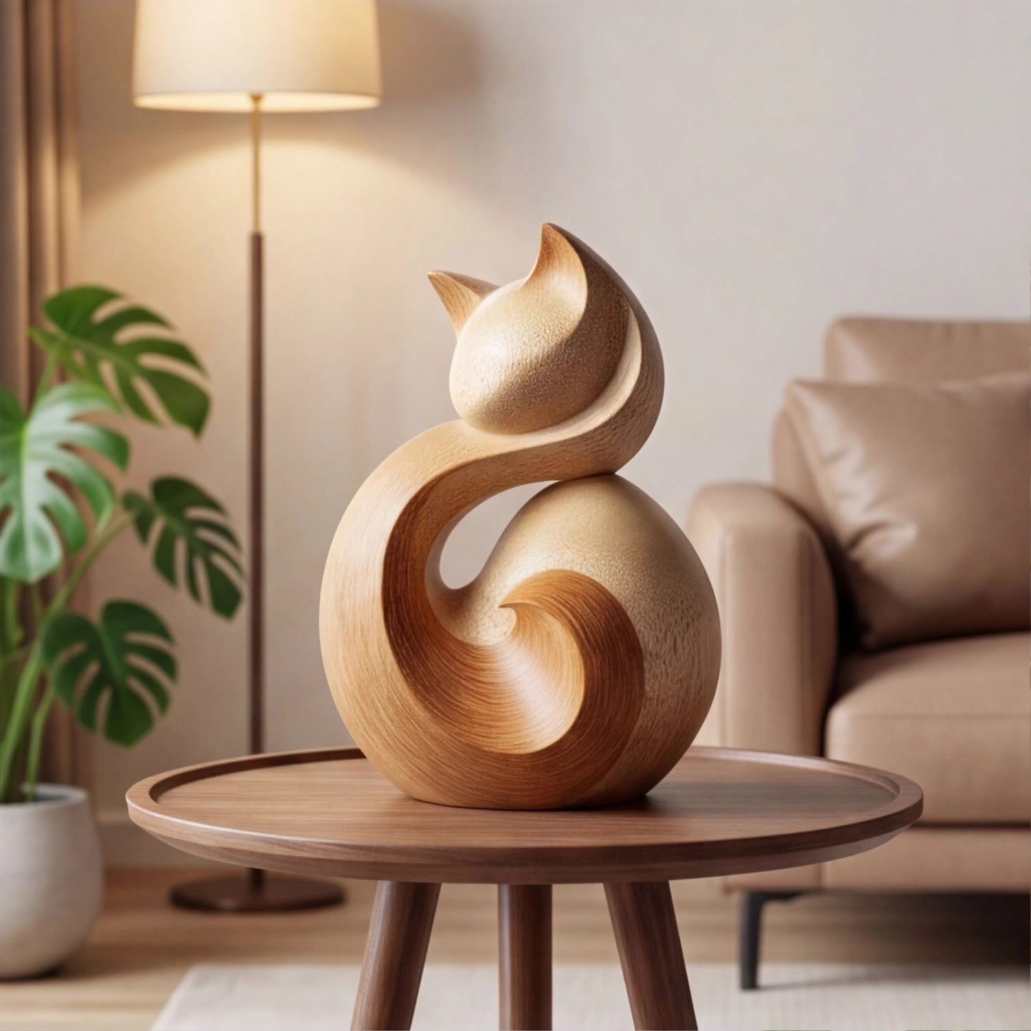 Wood Sculpture | Zen Whisker Cat