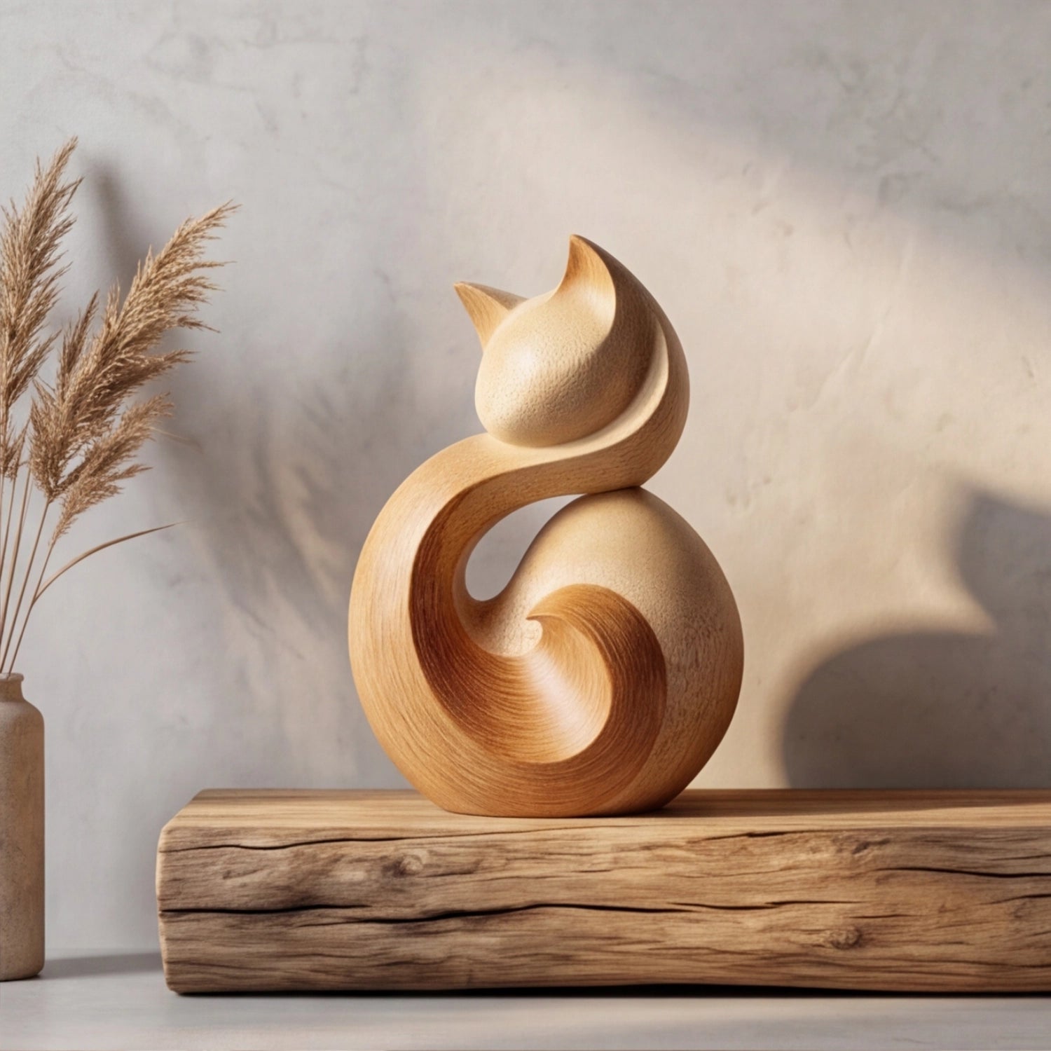 Wood Sculpture | Zen Whisker Cat