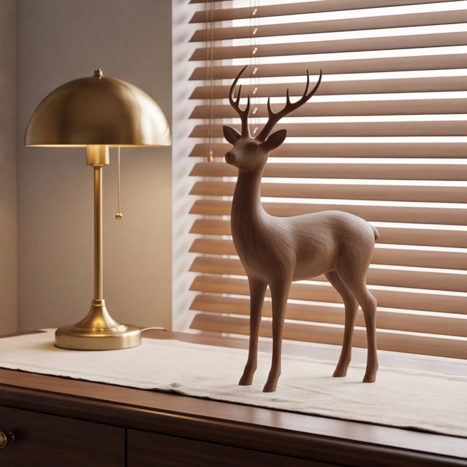 Wood Sculpture | Minimalist Standing Stag