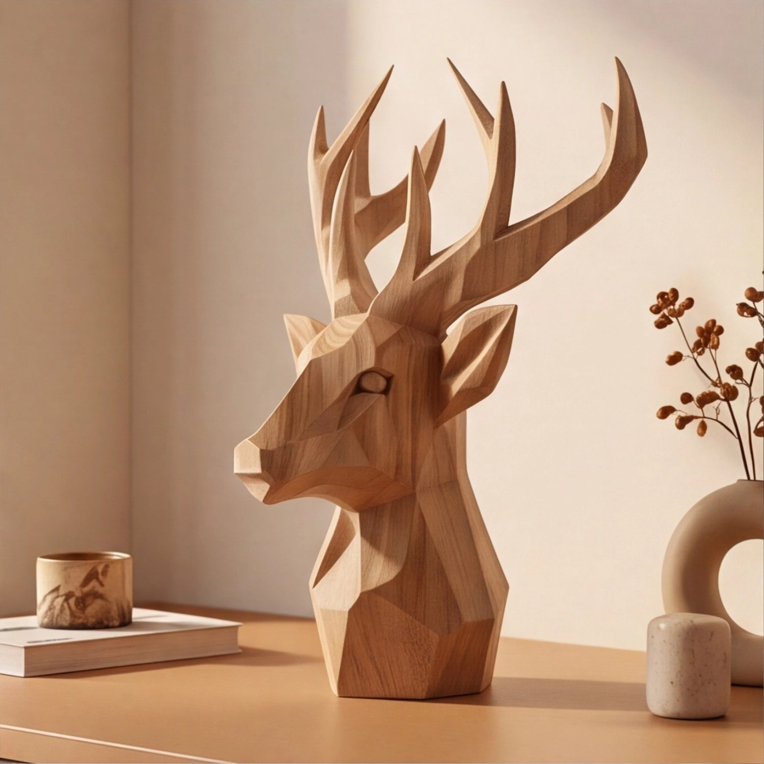 Wood Sculpture | Polygonal Antler