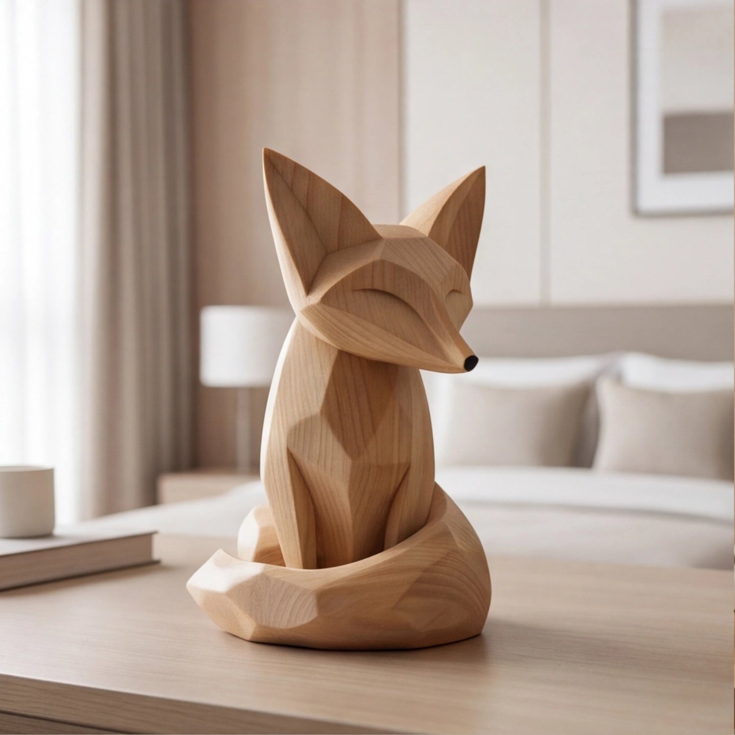 Wood Sculpture | Faceted Fox