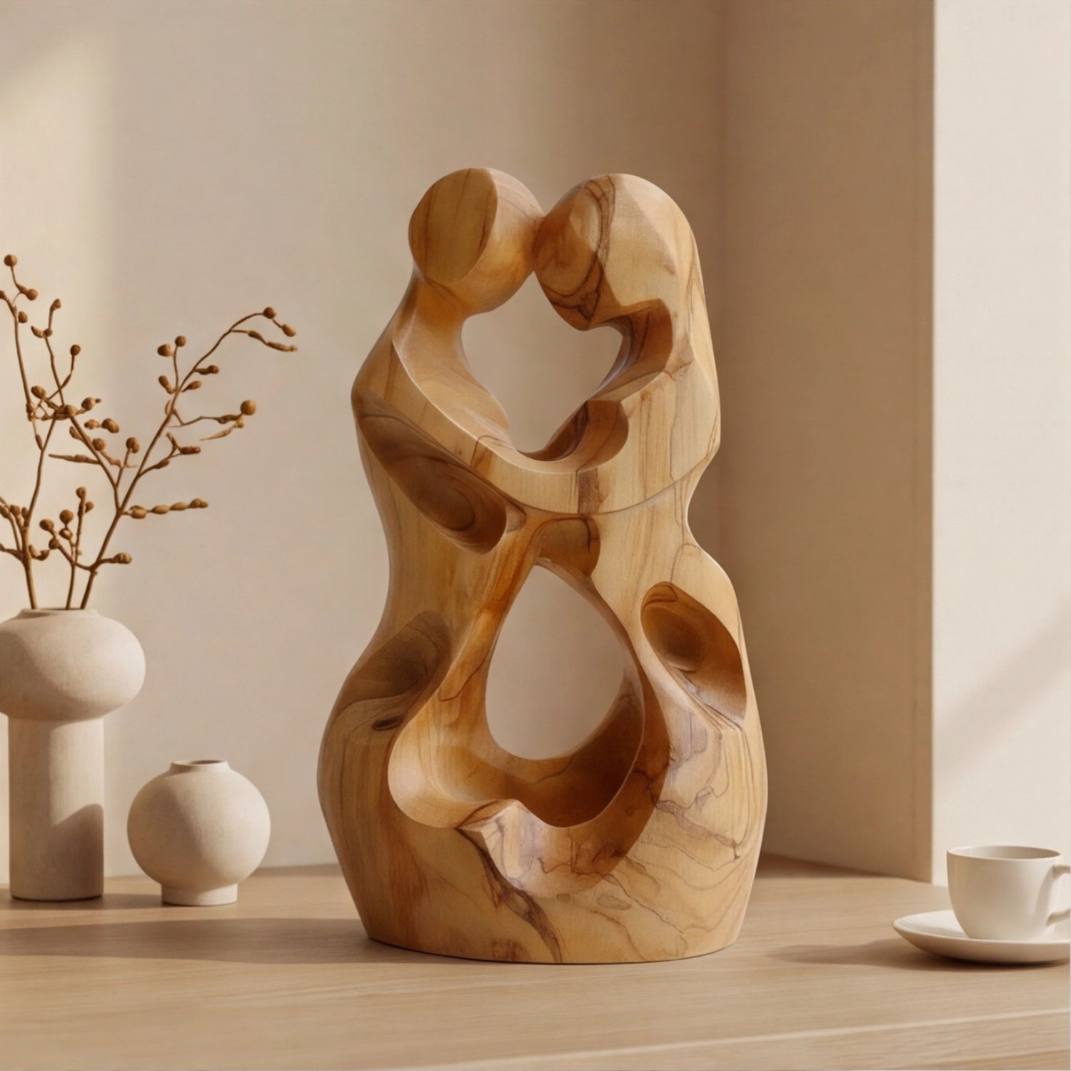 Wood Sculpture | Lovers Embrace