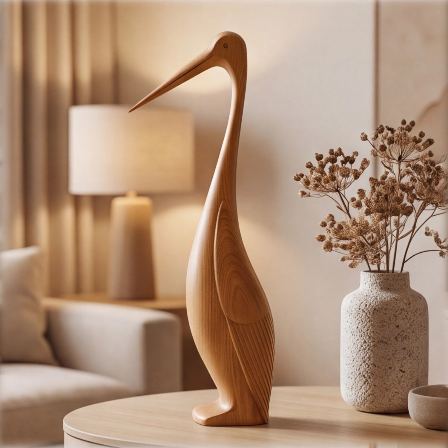 Wood Sculpture | Minimal Heron