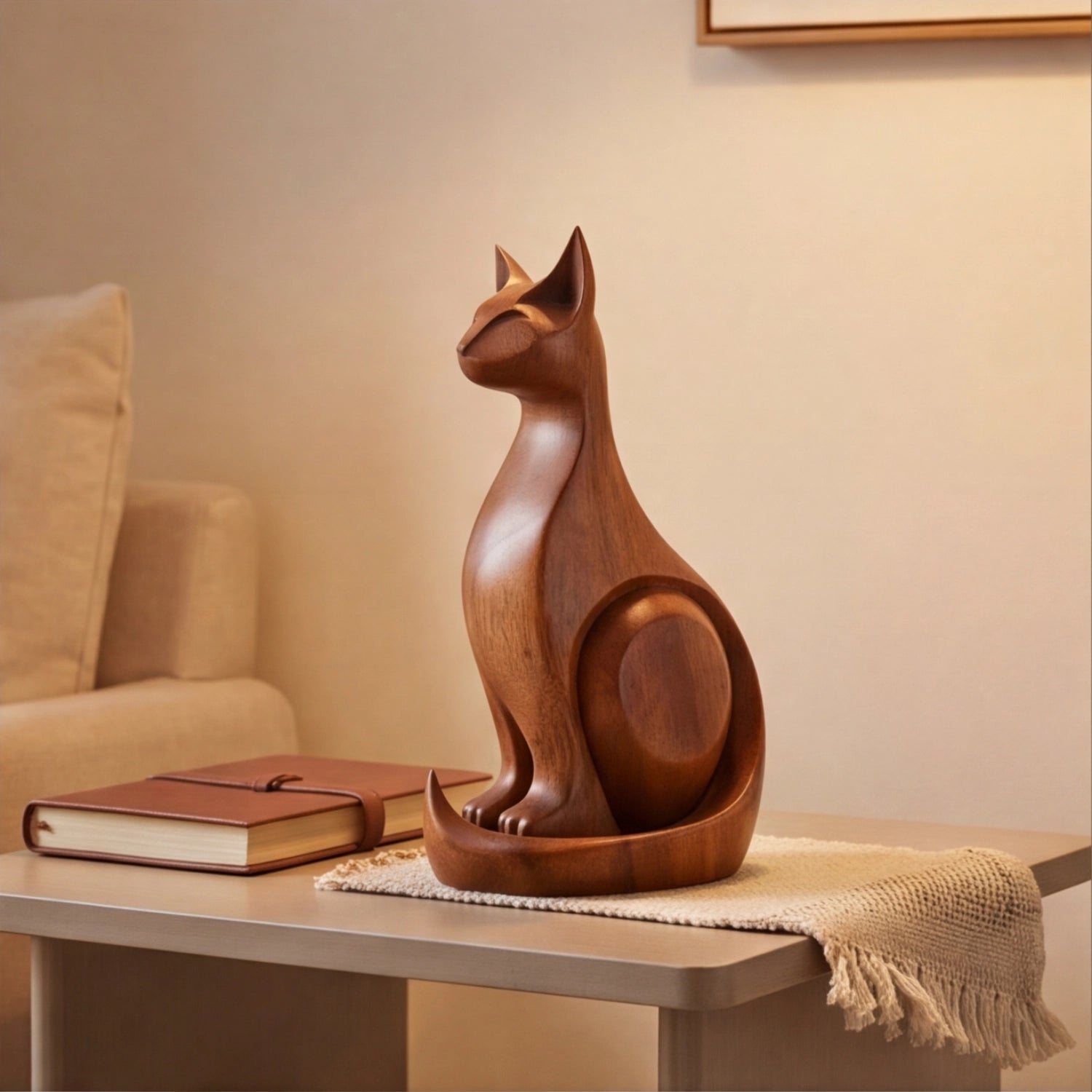 Wood Sculpture | Regal Cat