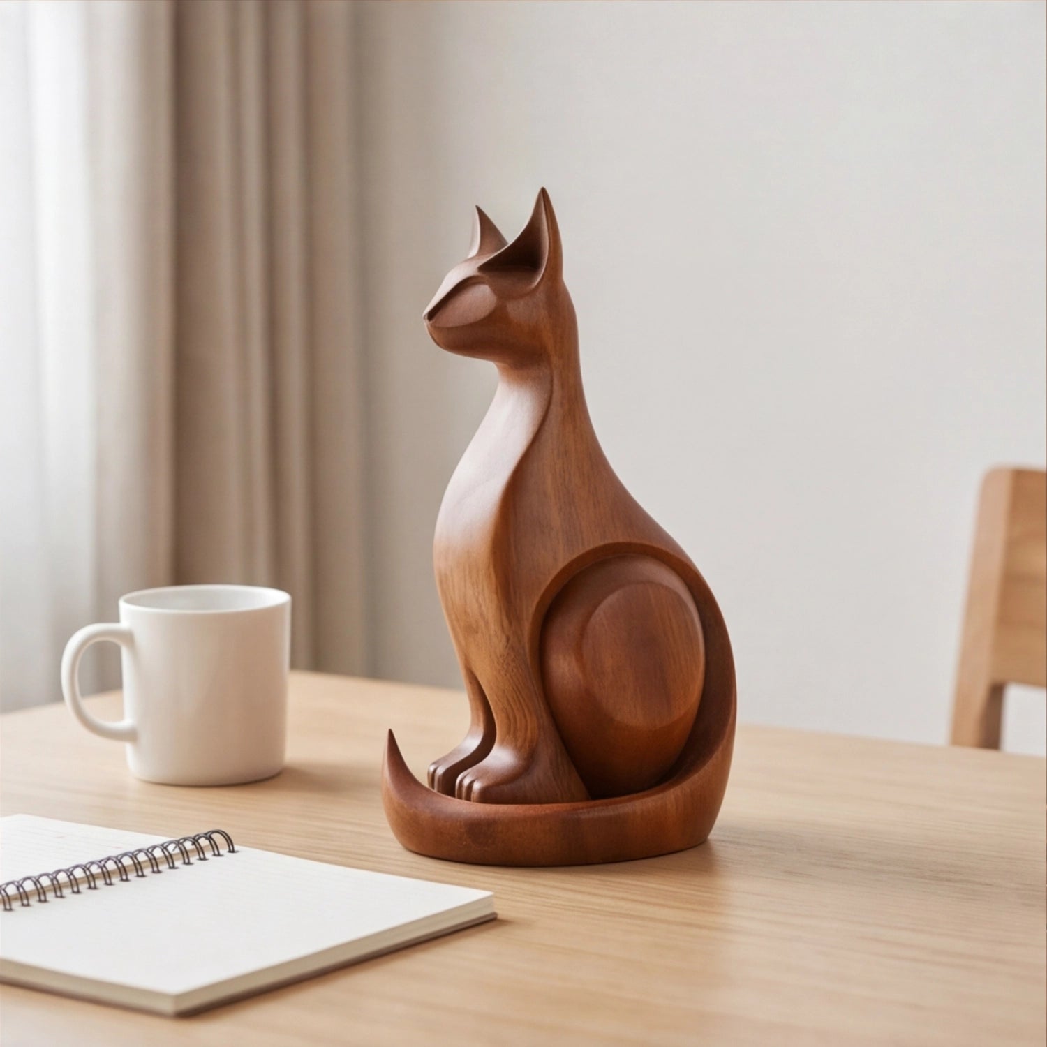 Wood Sculpture | Regal Cat