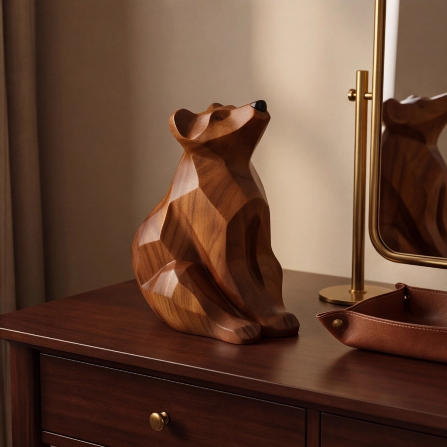 Wood Sculpture | Faceted Bear