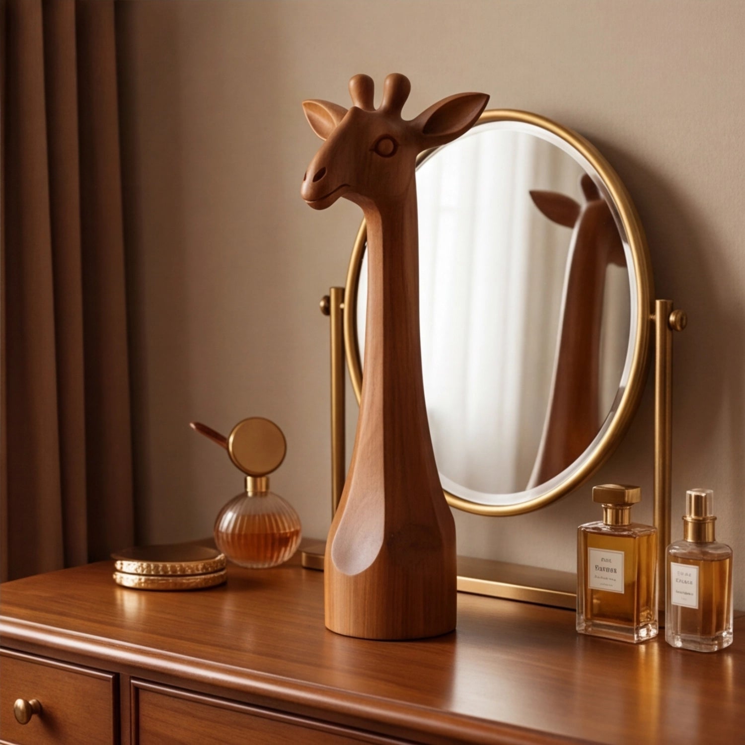 Wood Sculpture | Minimal Giraffe Bust