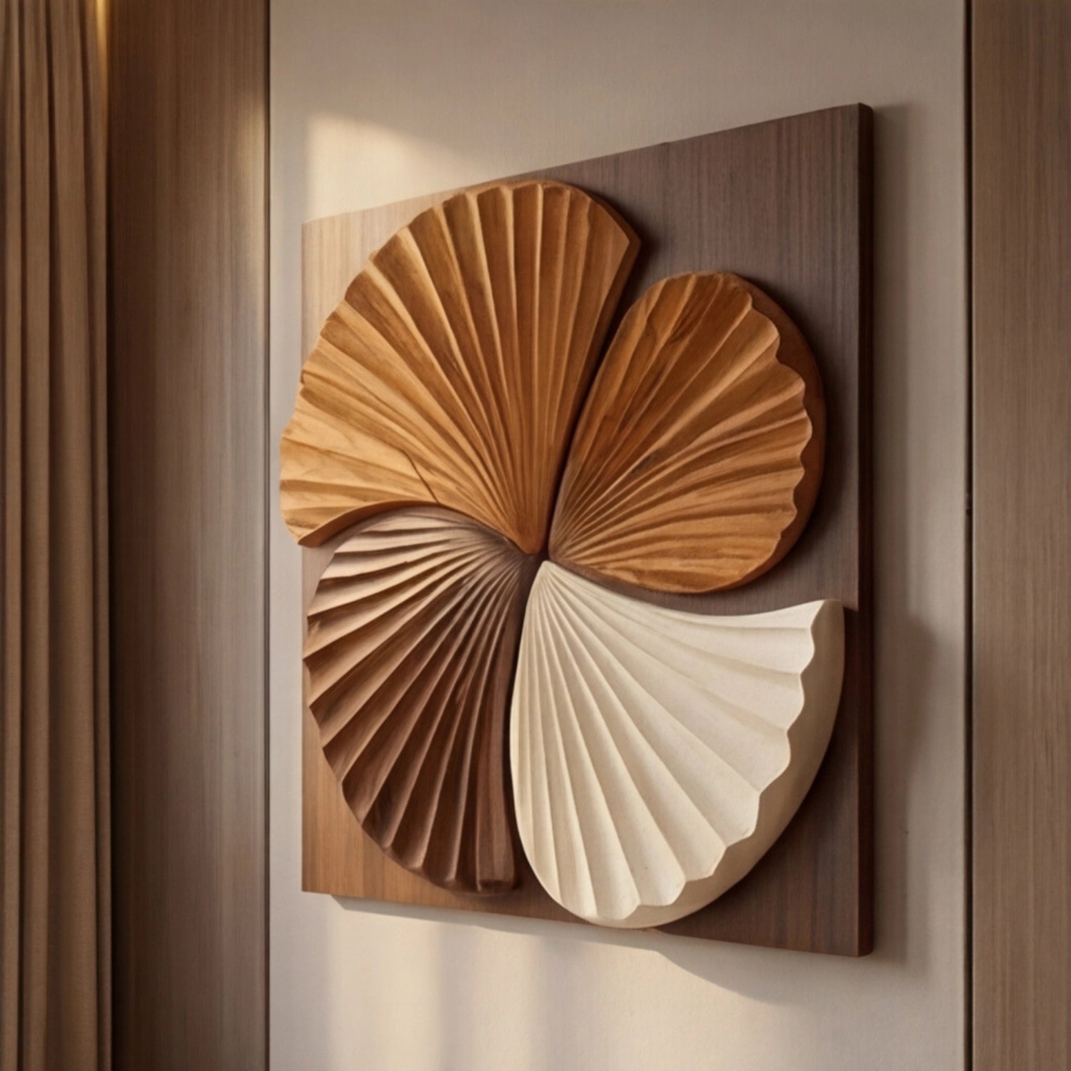 Wooden Wall Art Sculpture | Sunburst Quartet
