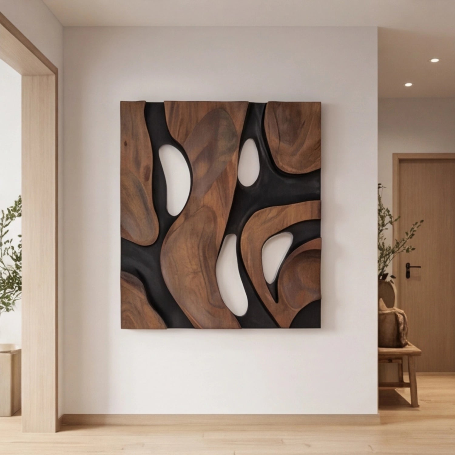 Wooden Wall Art Sculpture | Organic Interlock