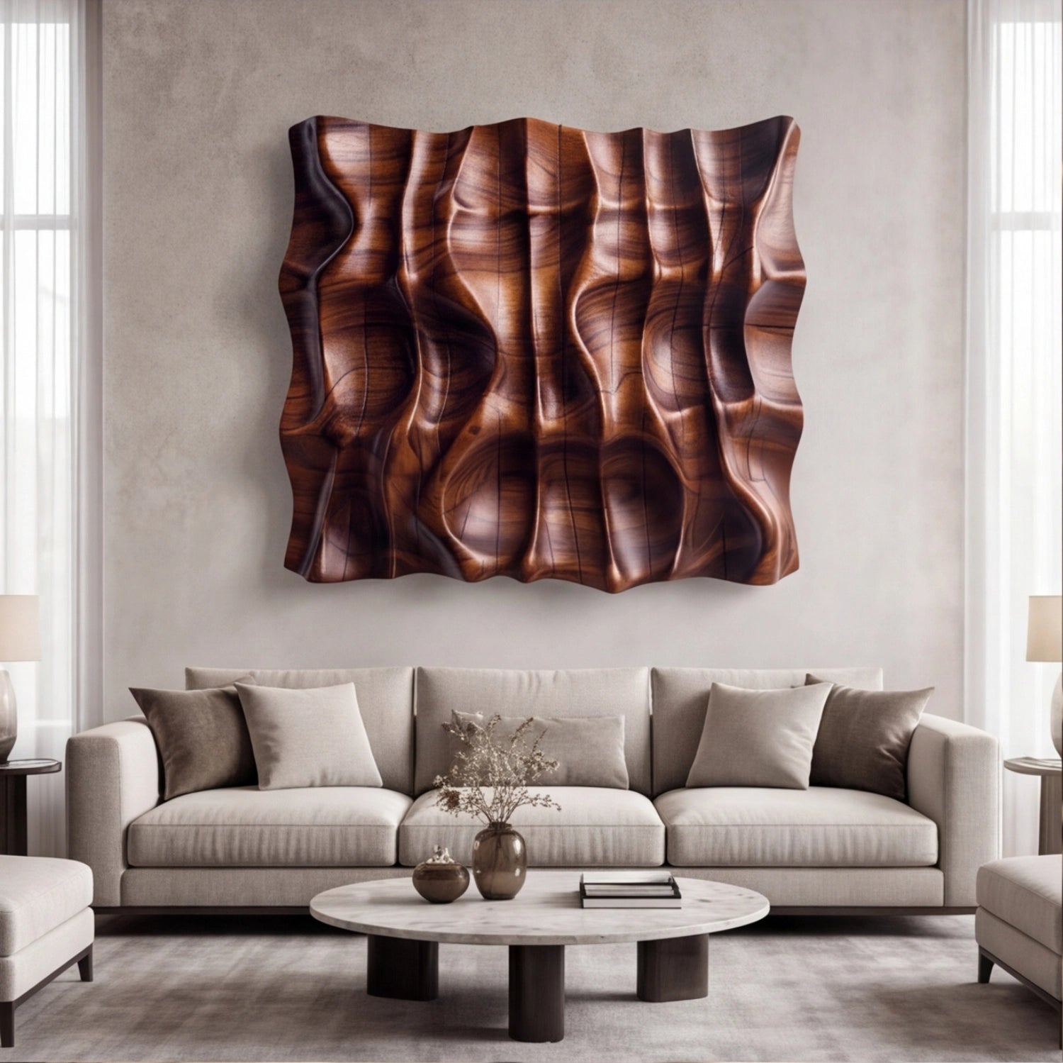 Wooden Wall Art Sculpture | Fluted Wave Form
