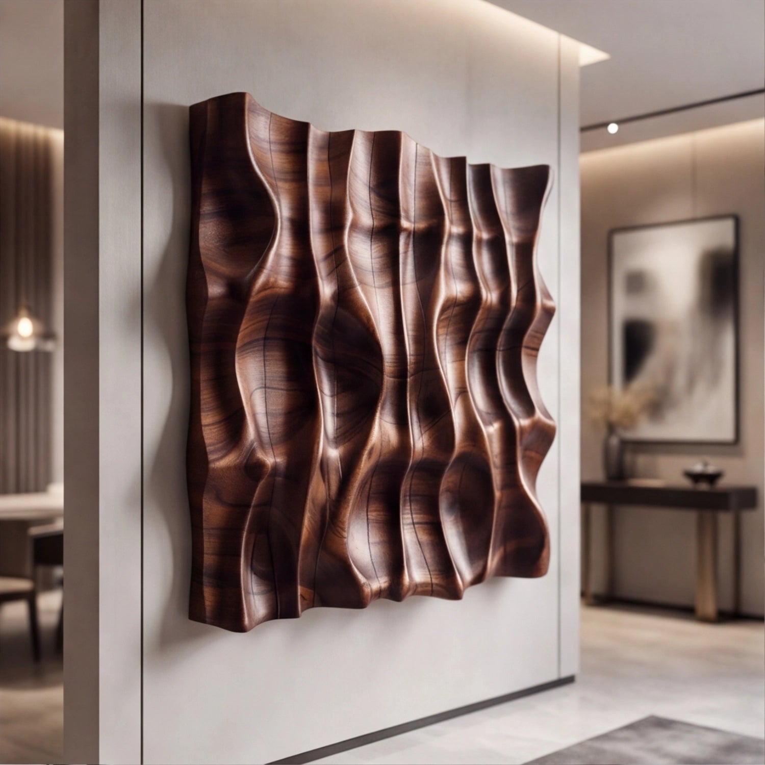Wooden Wall Art Sculpture | Fluted Wave Form