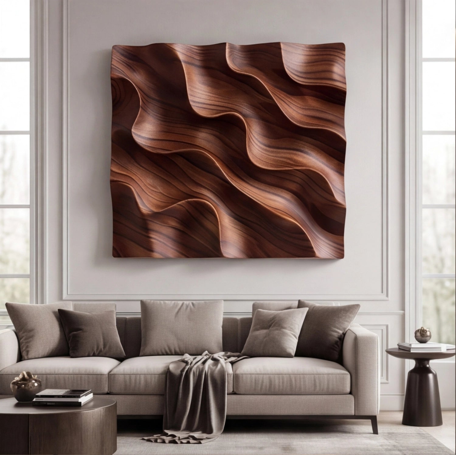 Wooden Wall Art Sculpture | Flowing Grain Wave